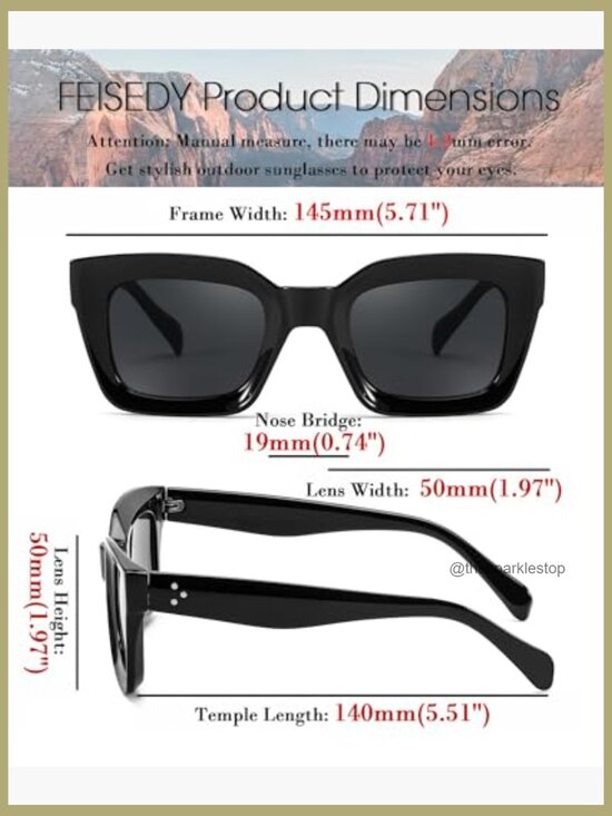 Thick Square Chunky Frame Sunglasses UV400 Protection Plastic main image 4